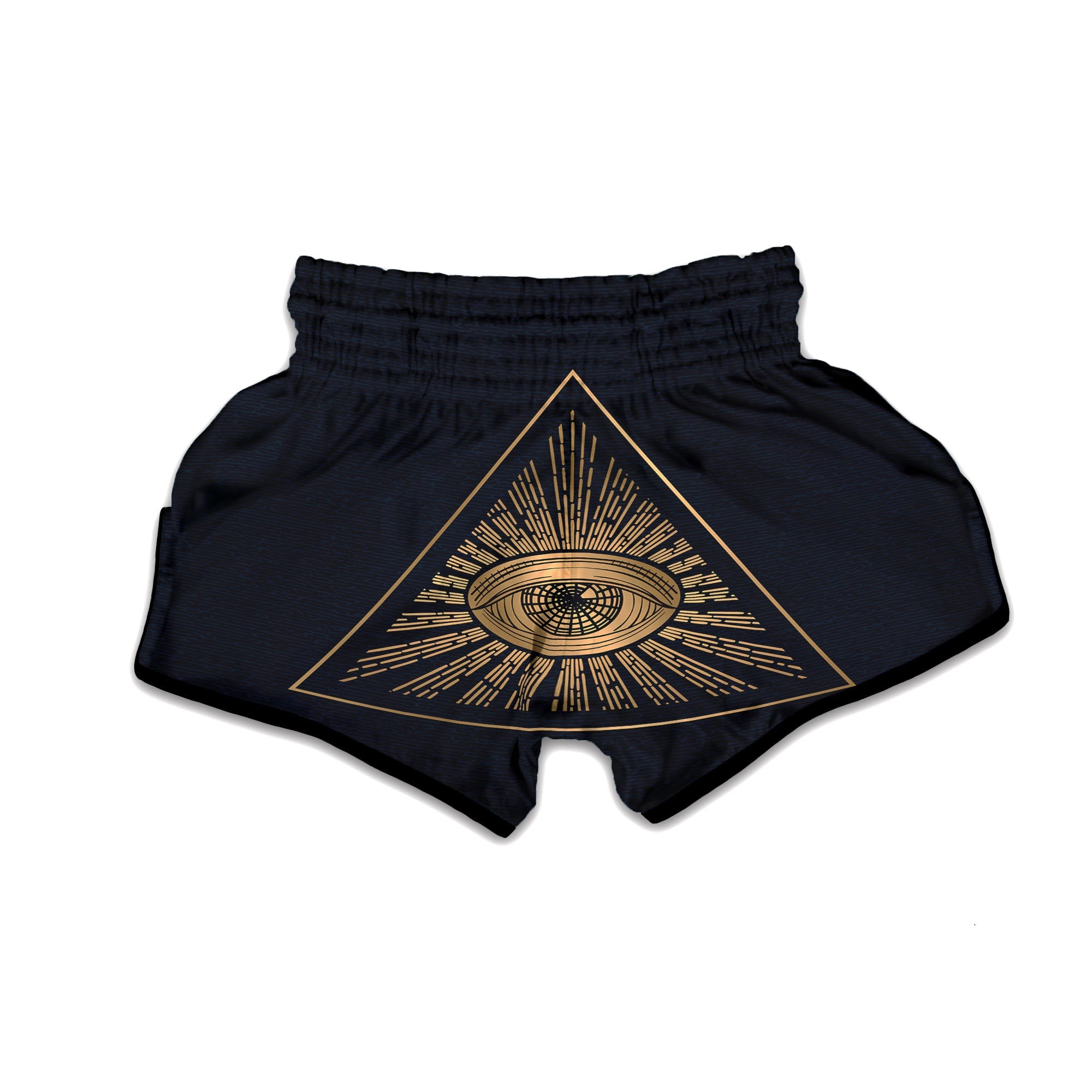 All Seeing Eye Masonic Print Muay Thai Boxing Shorts-grizzshop