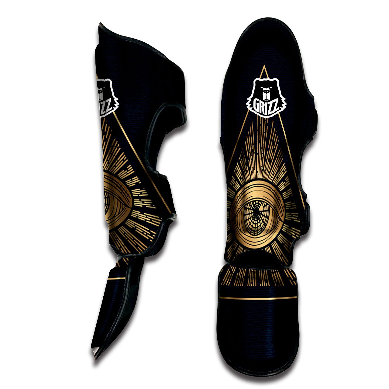 All Seeing Eye Masonic Print Muay Thai Shin Guards-grizzshop