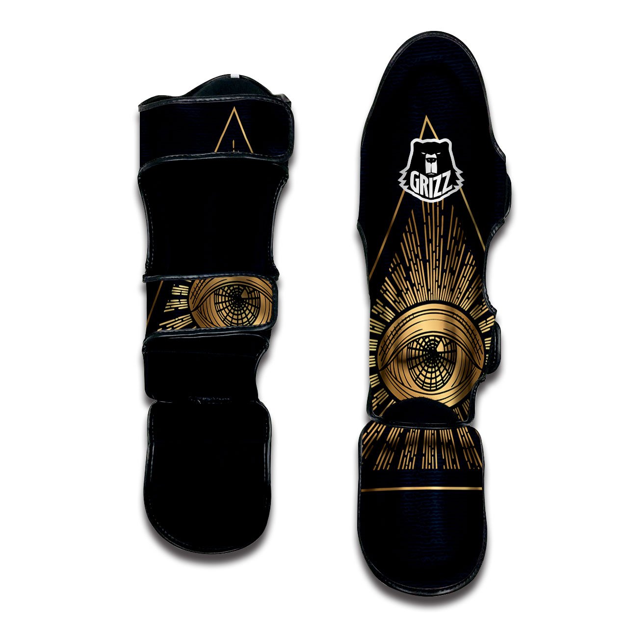 All Seeing Eye Masonic Print Muay Thai Shin Guards-grizzshop