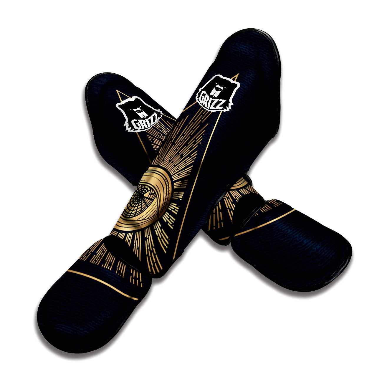 All Seeing Eye Masonic Print Muay Thai Shin Guards-grizzshop