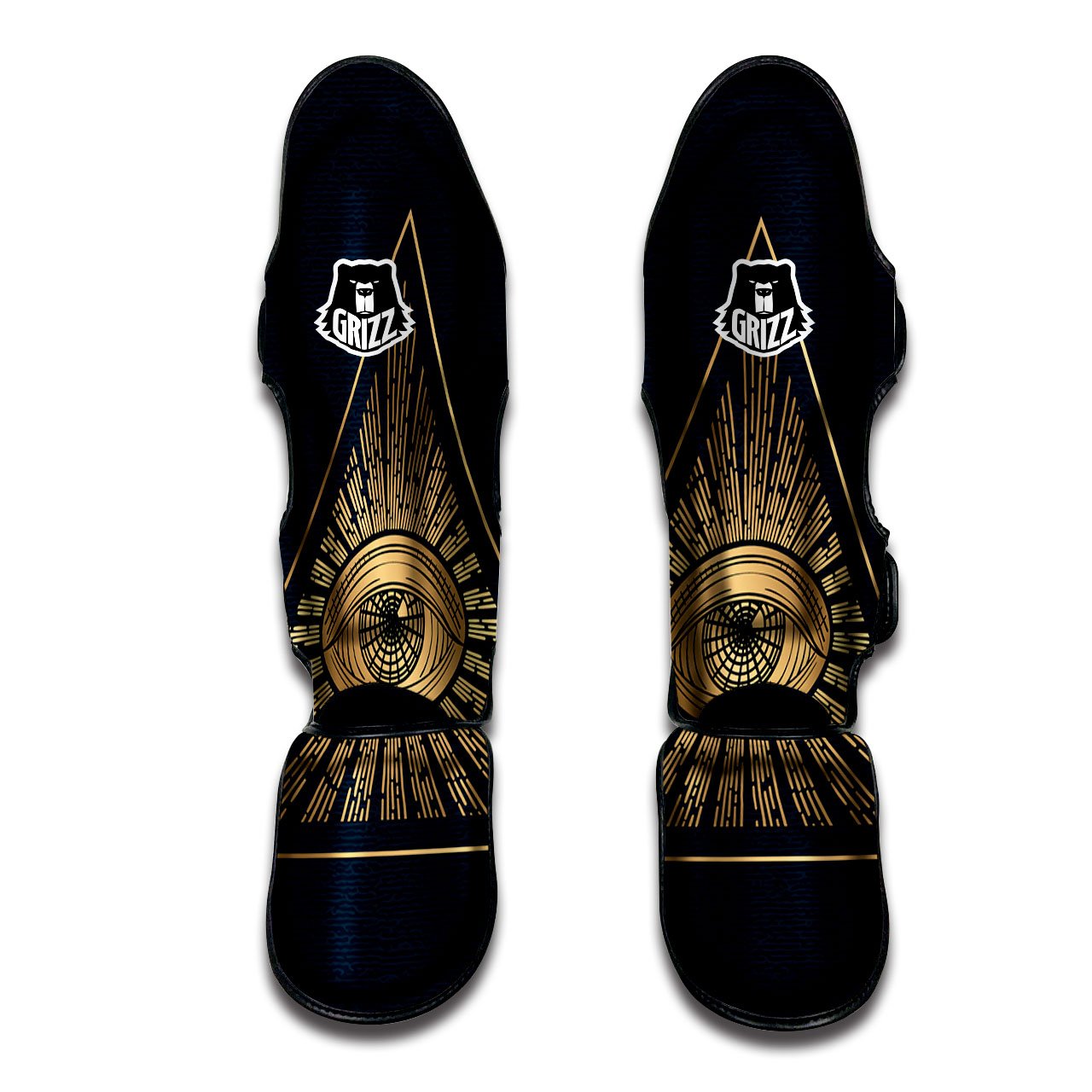 All Seeing Eye Masonic Print Muay Thai Shin Guards-grizzshop