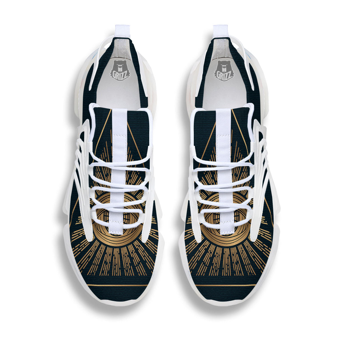 All Seeing Eye Masonic Print White Gym Shoes-grizzshop