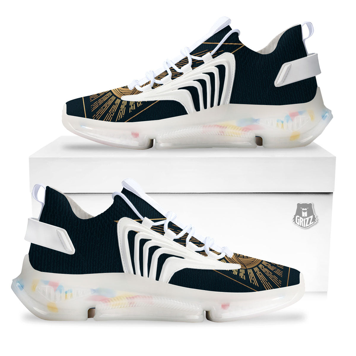 All Seeing Eye Masonic Print White Gym Shoes-grizzshop