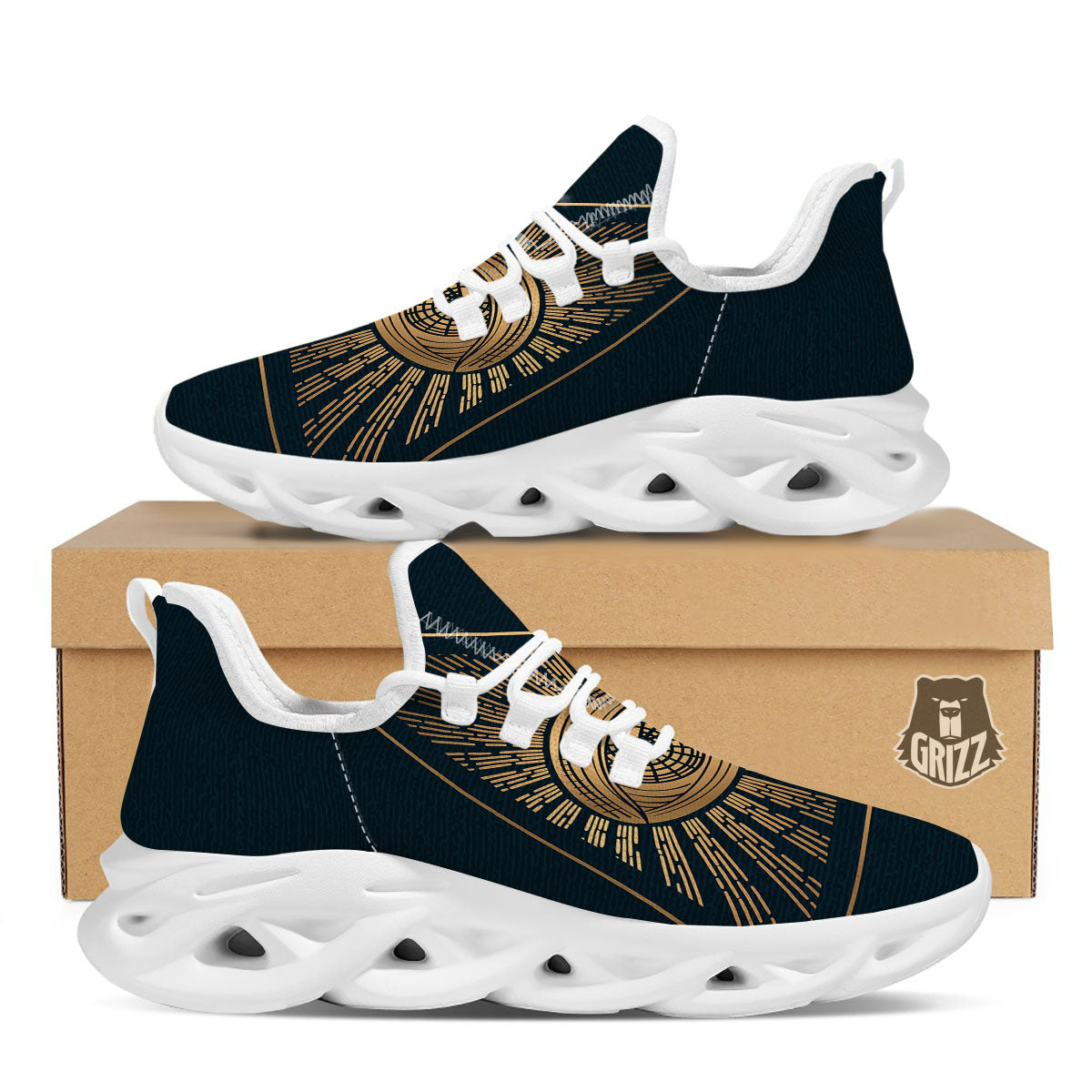 All Seeing Eye Masonic Print White Running Shoes-grizzshop