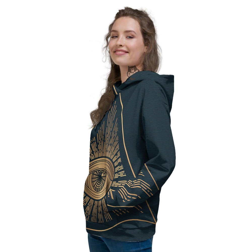 All Seeing Eye Masonic Print Women's Hoodie-grizzshop