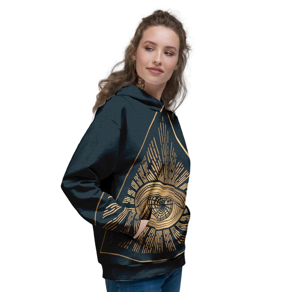All Seeing Eye Masonic Print Women's Hoodie-grizzshop