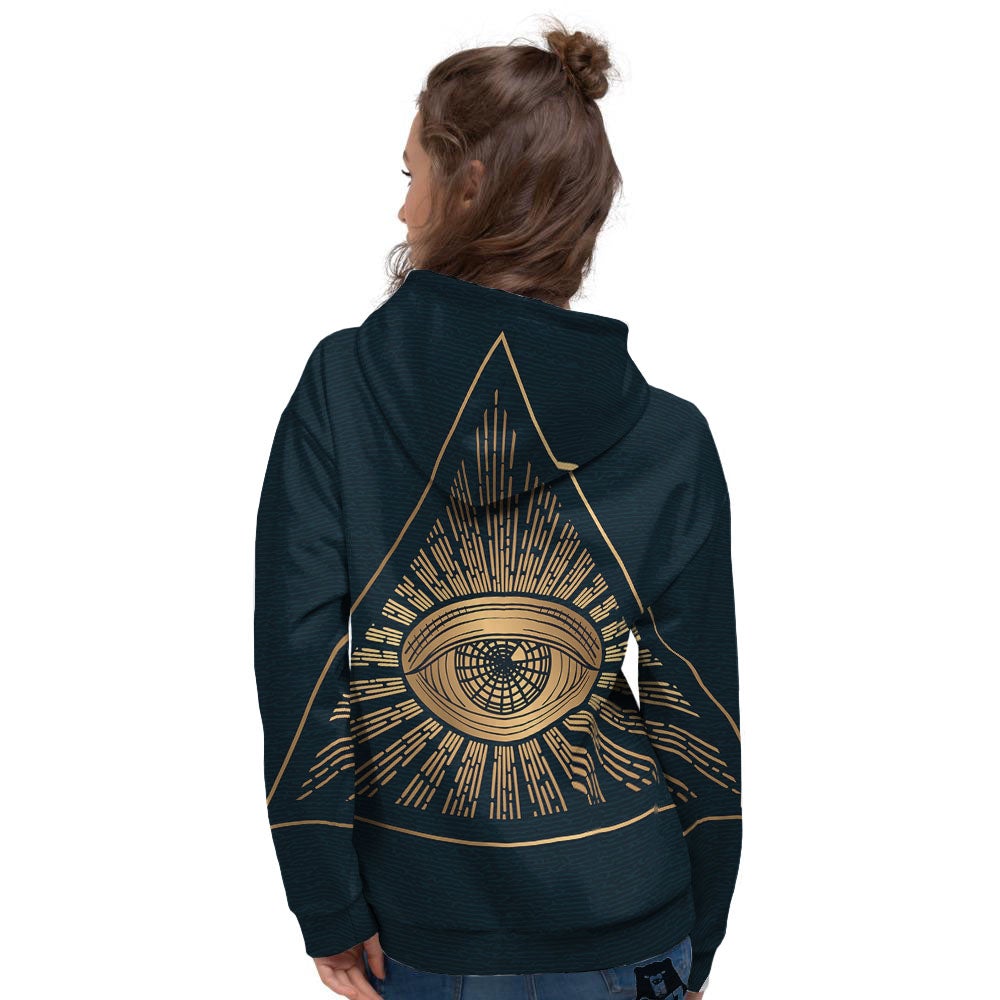All Seeing Eye Masonic Print Women's Hoodie-grizzshop