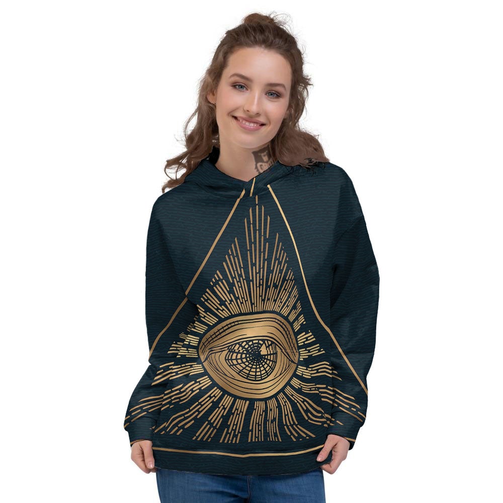 All Seeing Eye Masonic Print Women's Hoodie-grizzshop