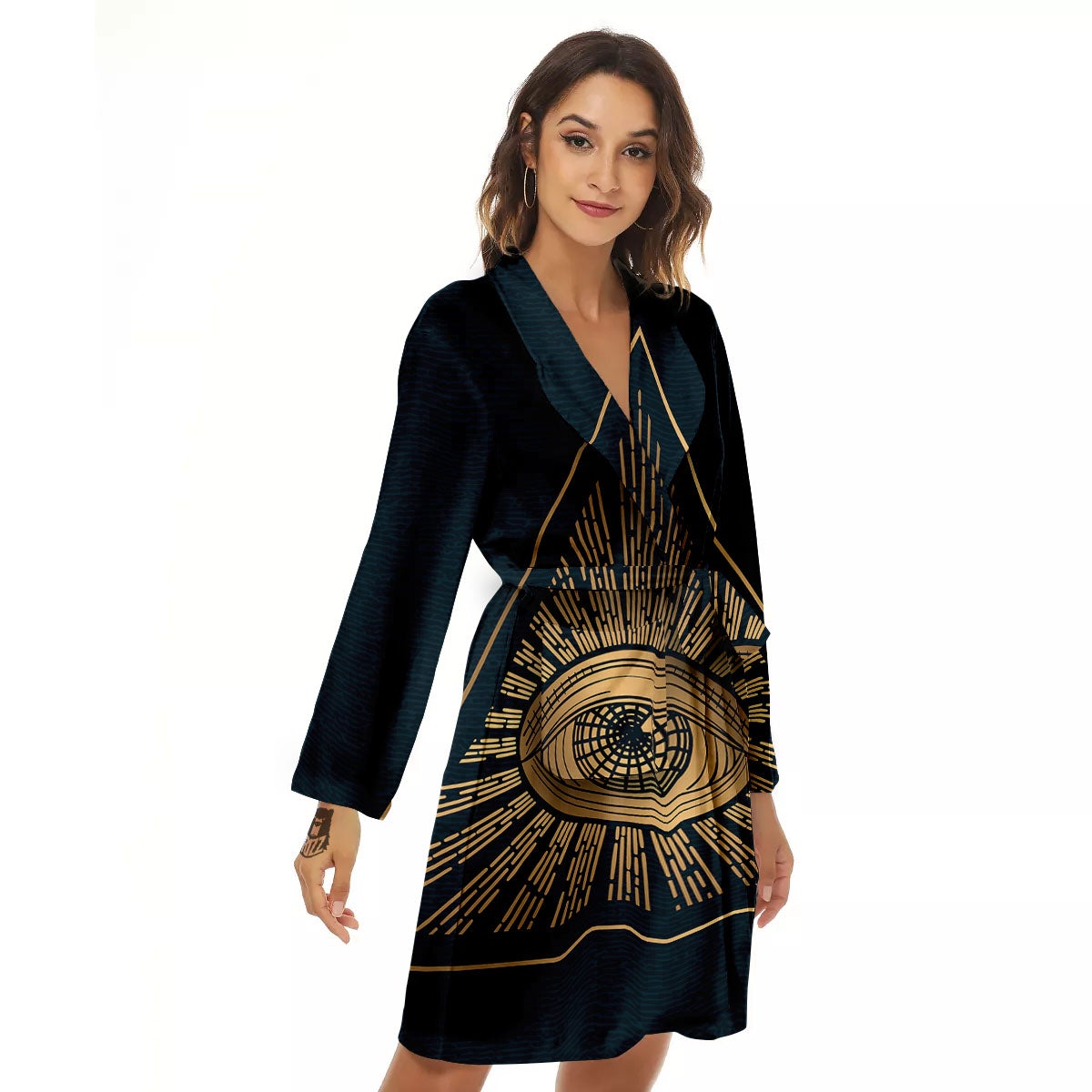 All Seeing Eye Masonic Print Women's Robe-grizzshop