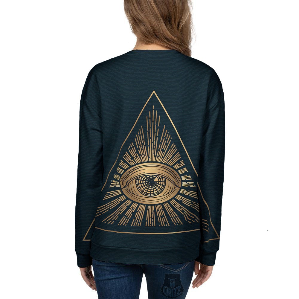 All Seeing Eye Masonic Print Women's Sweatshirt-grizzshop