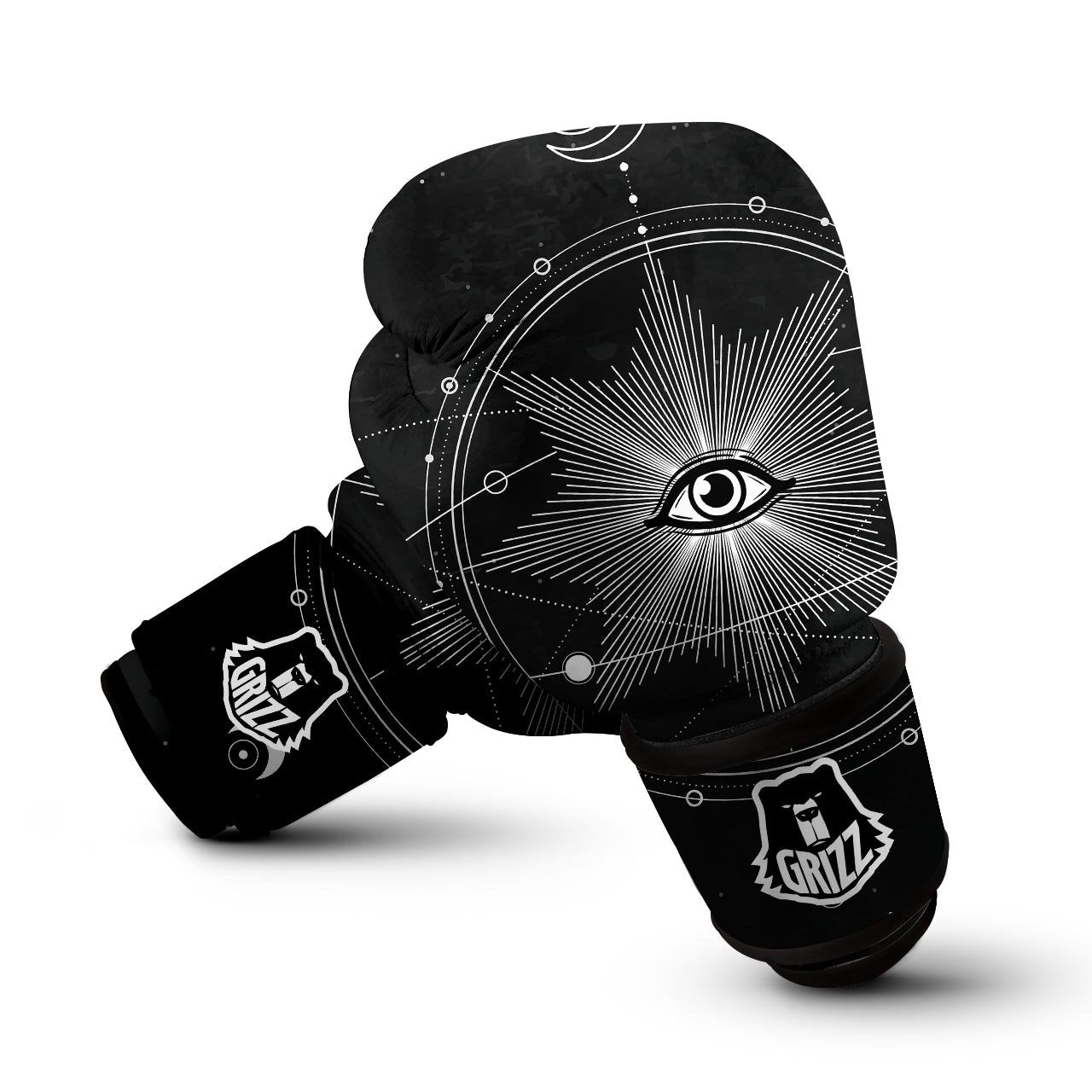 All Seeing Eye Sun Print Boxing Gloves-grizzshop