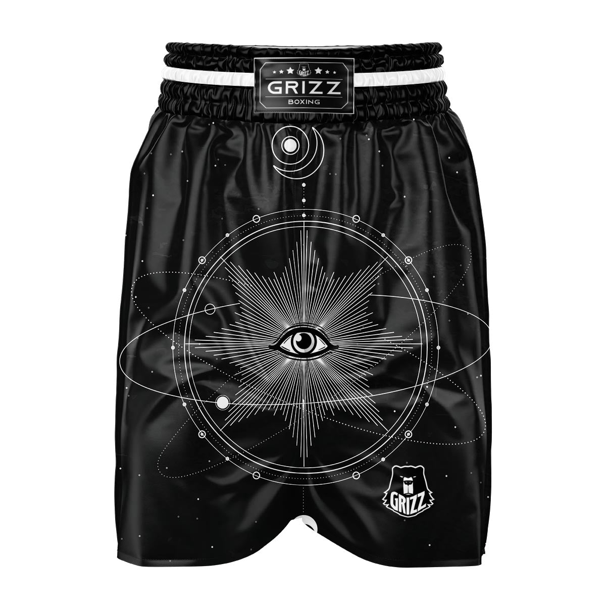 All Seeing Eye Sun Print Boxing Shorts-grizzshop