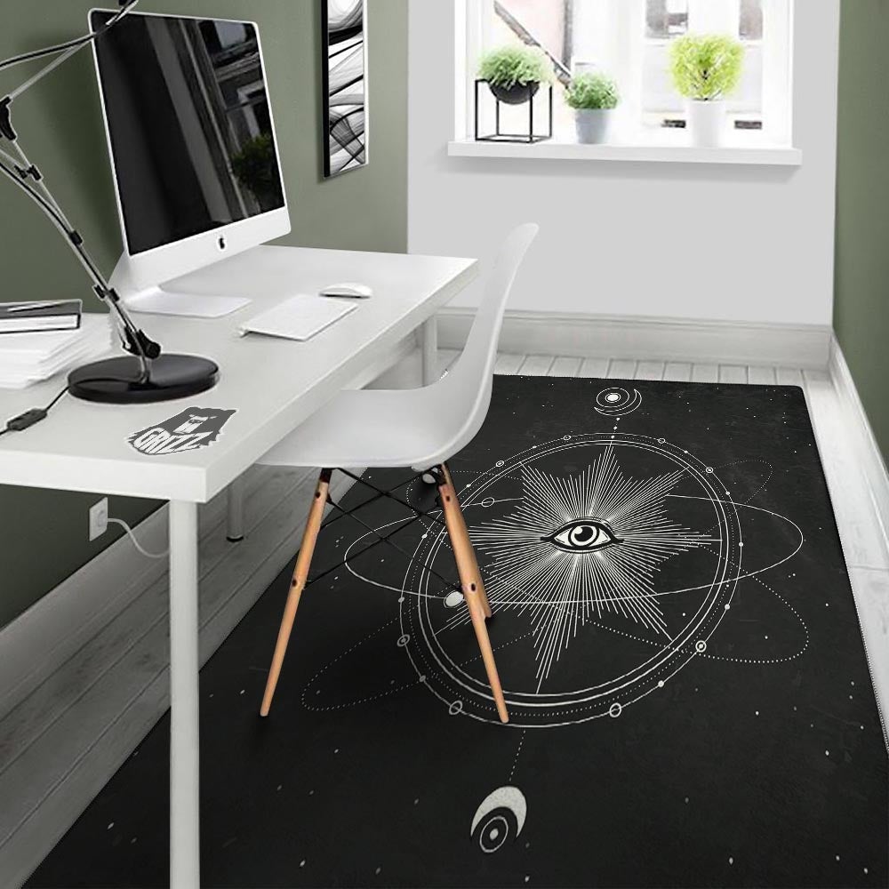 All Seeing Eye Sun Print Floor Mat-grizzshop