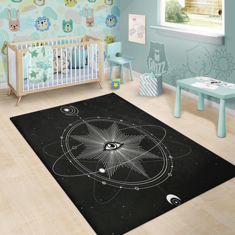 All Seeing Eye Sun Print Floor Mat-grizzshop