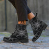 All Seeing Eye Sun Print Leather Boots-grizzshop