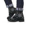 All Seeing Eye Sun Print Leather Boots-grizzshop