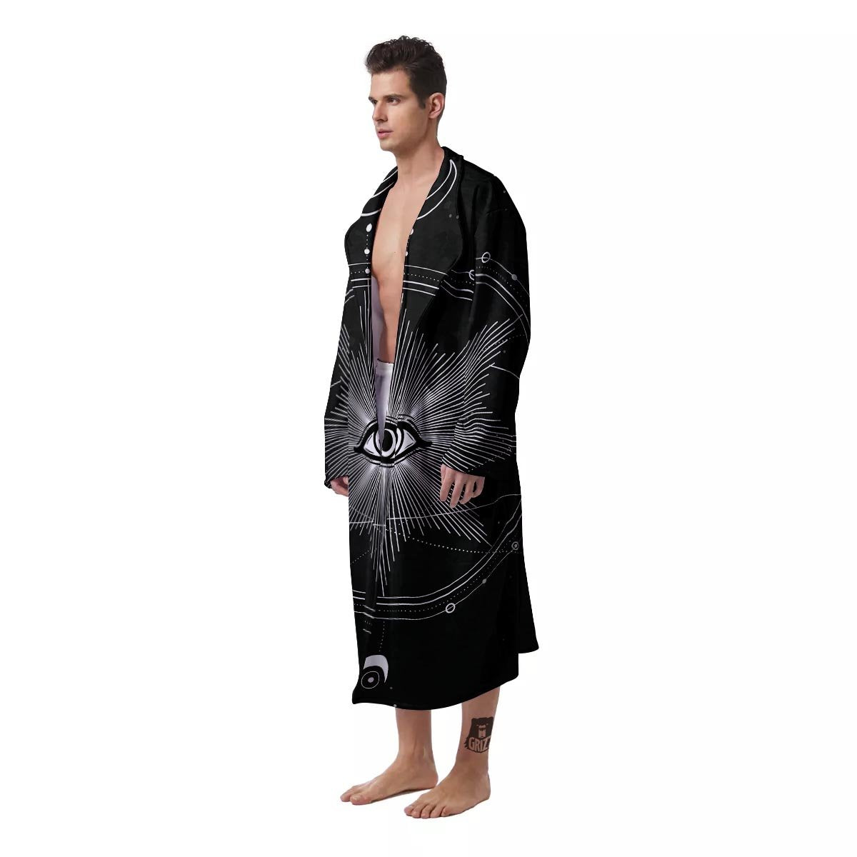 All Seeing Eye Sun Print Men's Robe-grizzshop