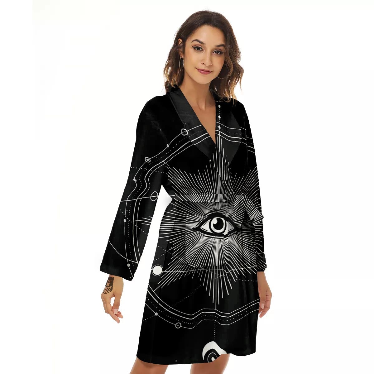 All Seeing Eye Sun Print Women's Robe-grizzshop