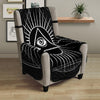 All Seeing Eye White And Black Print Armchair Protector-grizzshop