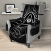 All Seeing Eye White And Black Print Armchair Protector-grizzshop