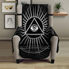 All Seeing Eye White And Black Print Armchair Protector-grizzshop