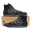 All Seeing Eye White And Black Print Black High Top Shoes-grizzshop