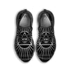 All Seeing Eye White And Black Print Black Running Shoes-grizzshop