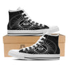 All Seeing Eye White And Black Print White High Top Shoes-grizzshop
