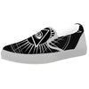 All Seeing Eye White And Black Print White Slip On Shoes-grizzshop