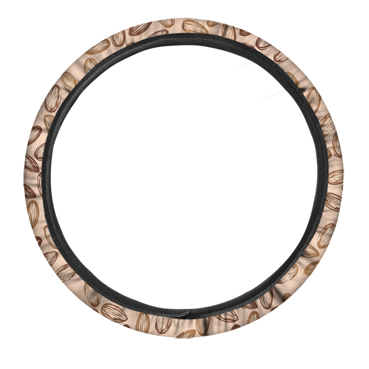 Almond Beige Print Pattern Car Steering Wheel Cover-grizzshop