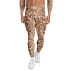 Almond Beige Print Pattern Men's Leggings-grizzshop