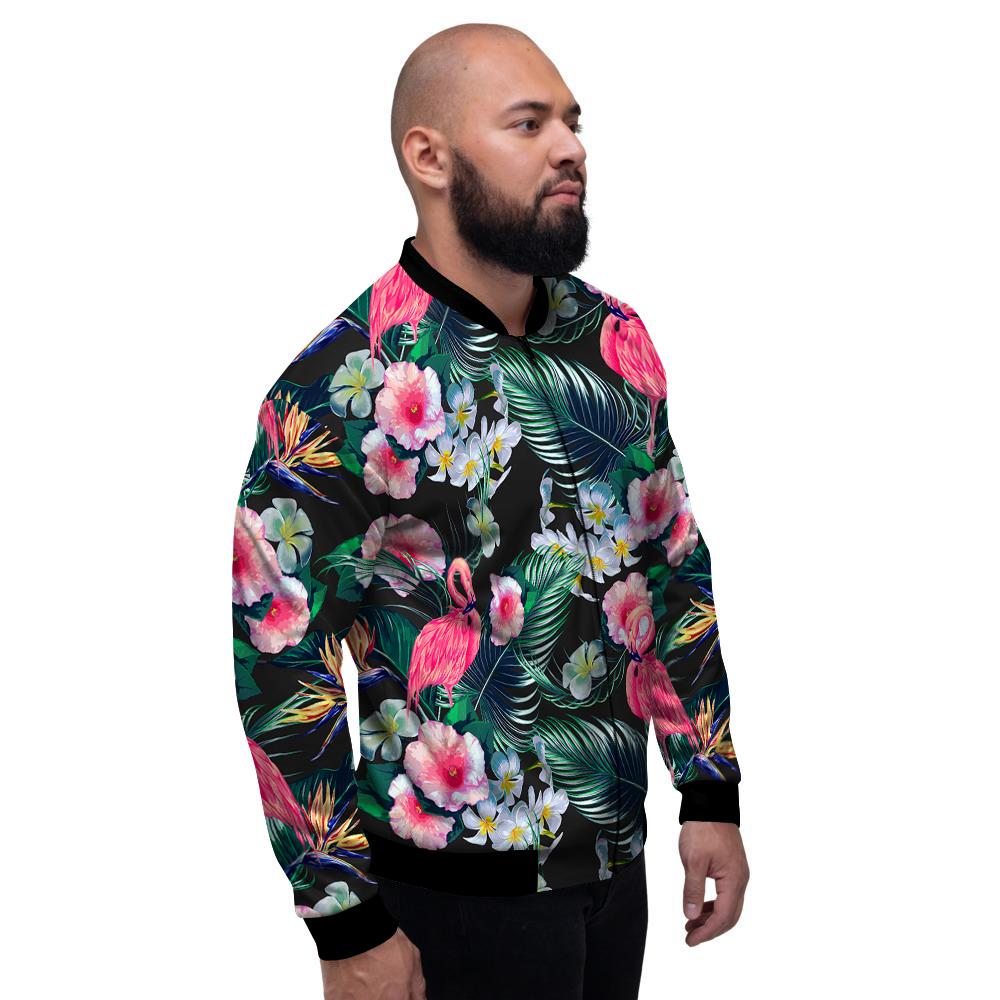 Aloha Flamingo Tropical Print Pattern Men's Bomber Jacket-grizzshop