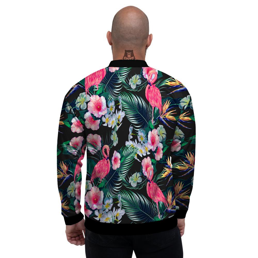 Aloha Flamingo Tropical Print Pattern Men's Bomber Jacket-grizzshop