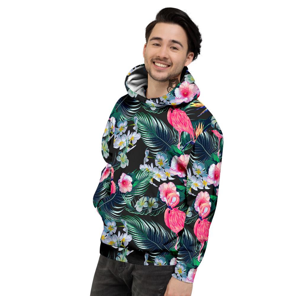 Aloha Flamingo Tropical Print Pattern Men's Hoodie-grizzshop