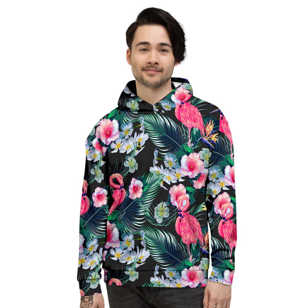 Aloha Flamingo Tropical Print Pattern Men's Hoodie-grizzshop