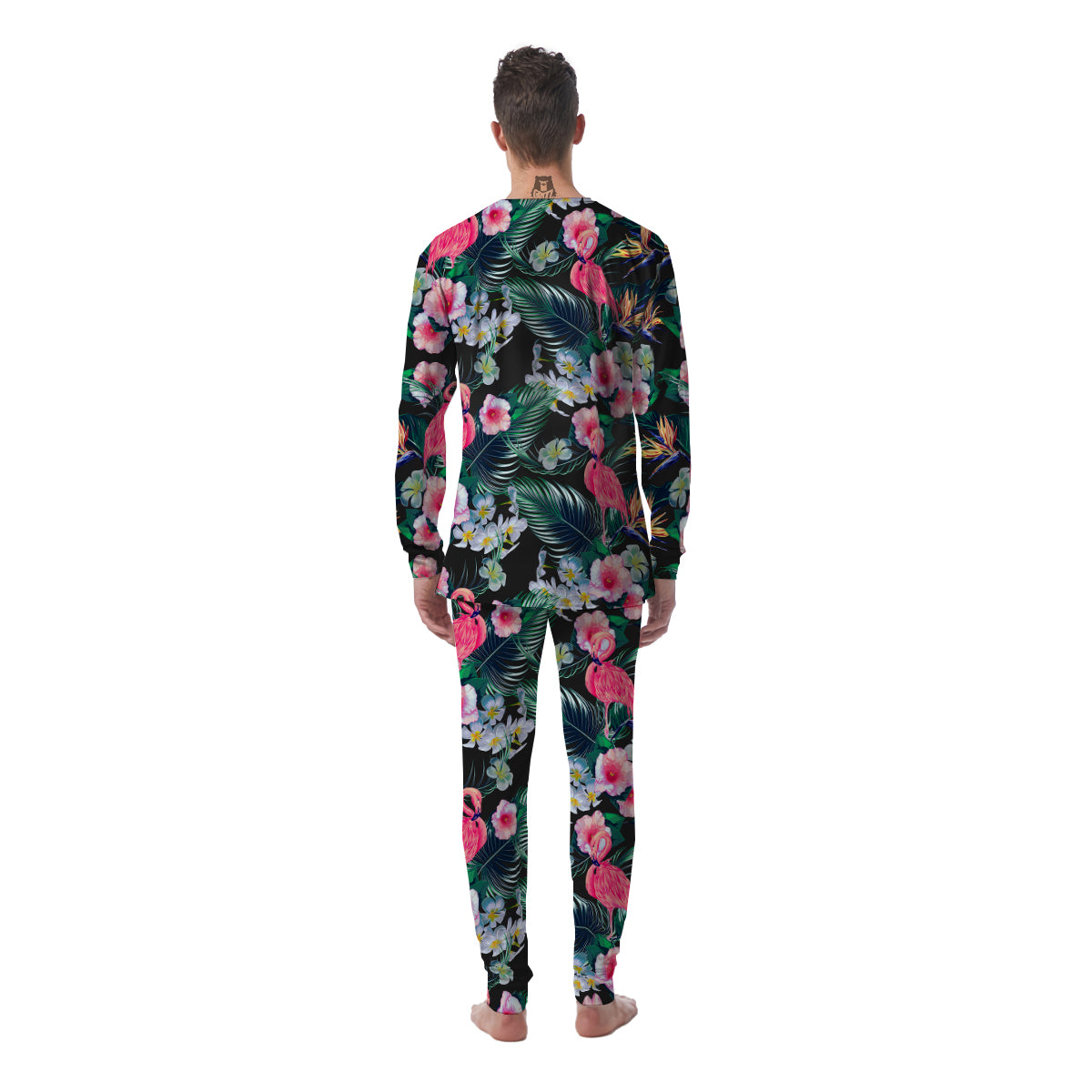 Aloha Flamingo Tropical Print Pattern Men's Pajamas-grizzshop