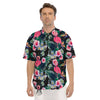 Aloha Flamingo Tropical Print Pattern Men's Short Sleeve Shirts-grizzshop