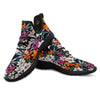 Aloha Flower Tropical Print Pattern Black Athletic Shoes-grizzshop