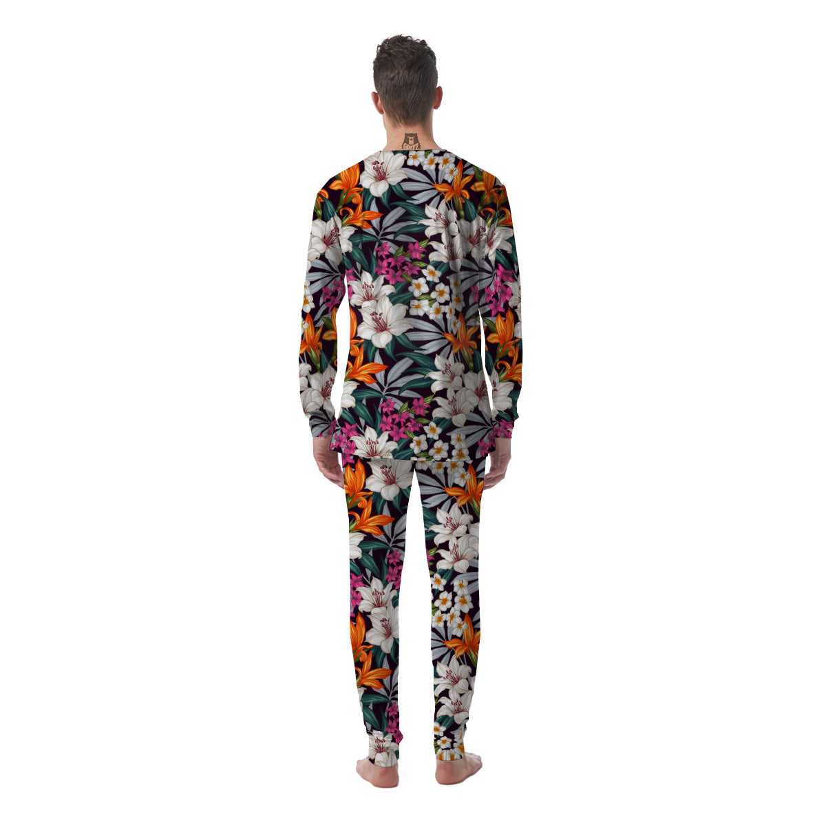 Aloha Flower Tropical Print Pattern Men's Pajamas-grizzshop