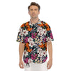 Aloha Flower Tropical Print Pattern Men's Short Sleeve Shirts-grizzshop