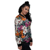 Aloha Flower Tropical Print Pattern Women's Bomber Jacket-grizzshop