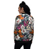 Aloha Flower Tropical Print Pattern Women's Bomber Jacket-grizzshop