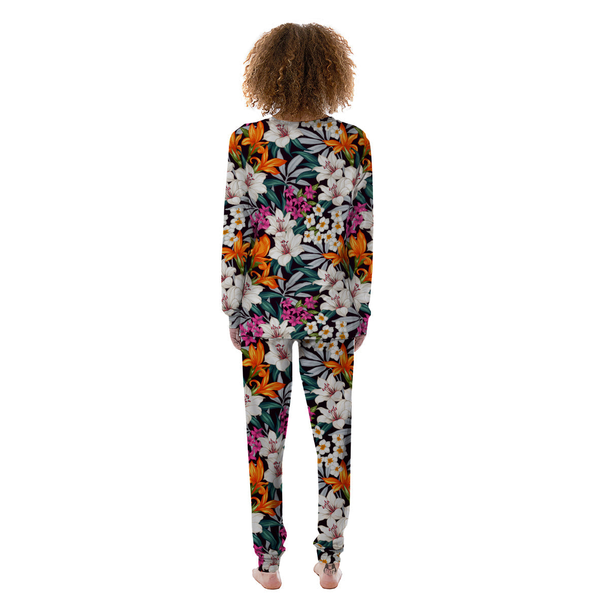 Aloha Flower Tropical Print Pattern Women's Pajamas-grizzshop