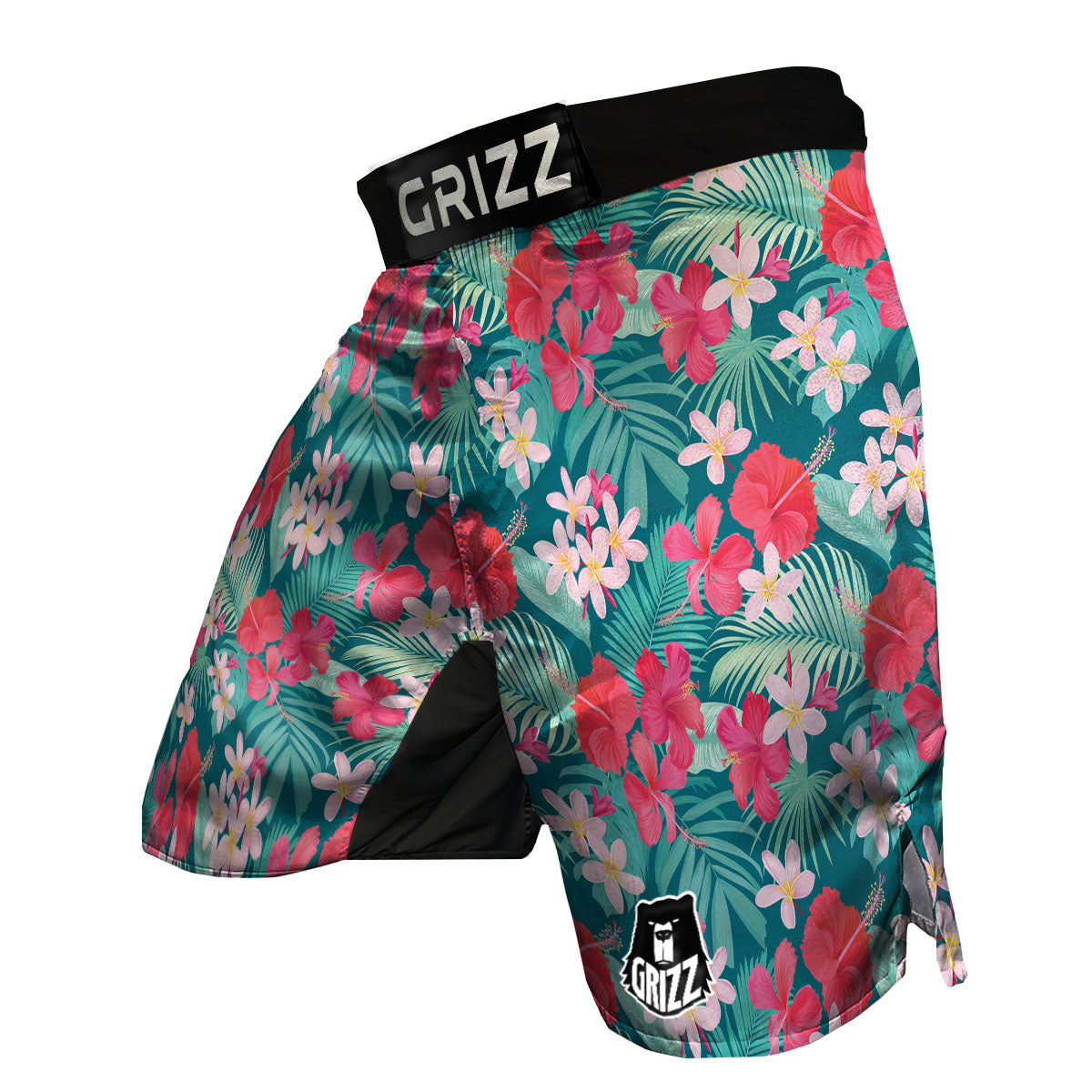 Aloha Hawaiian Flower Print MMA Shorts-grizzshop