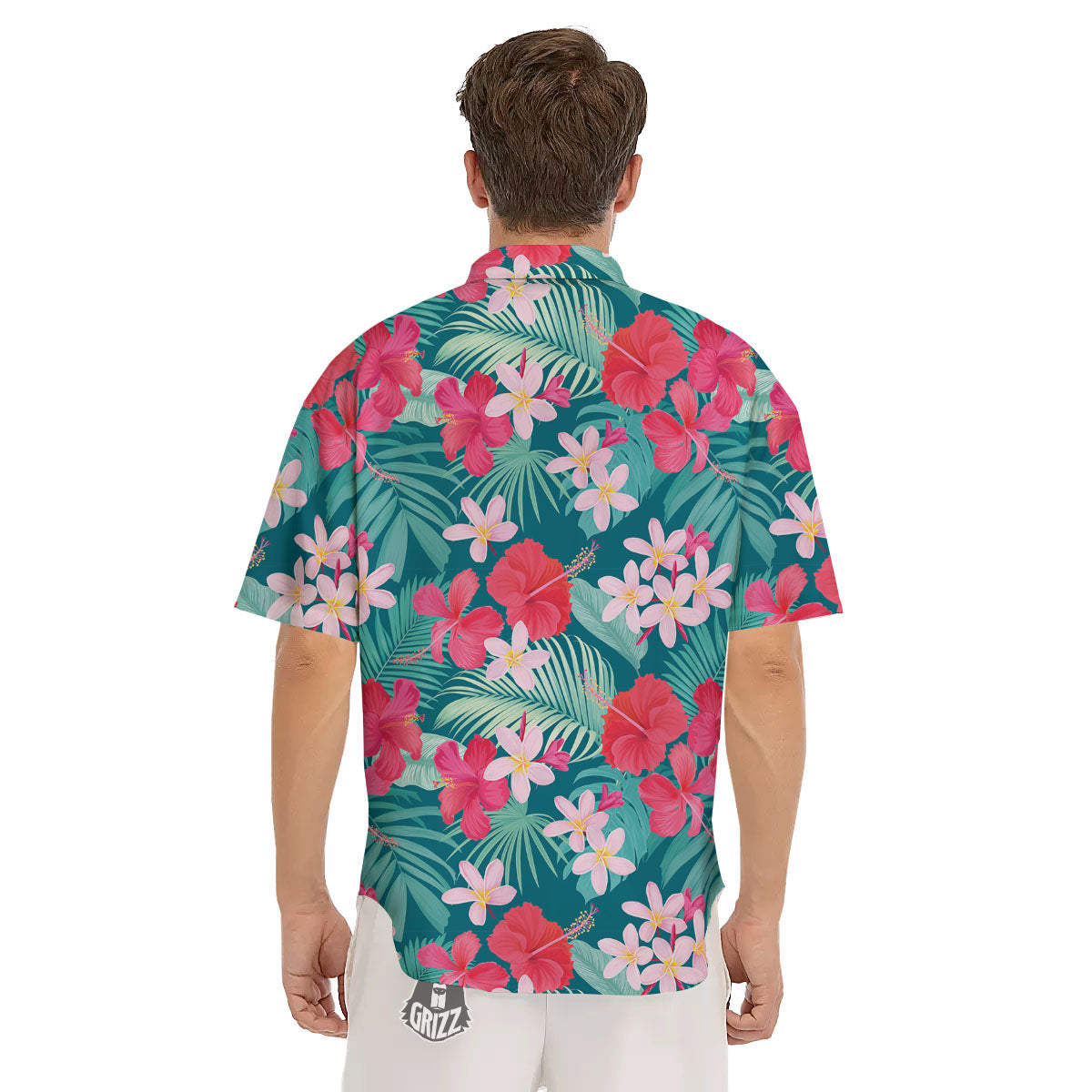 Aloha Hawaiian Flower Print Men's Short Sleeve Shirts-grizzshop