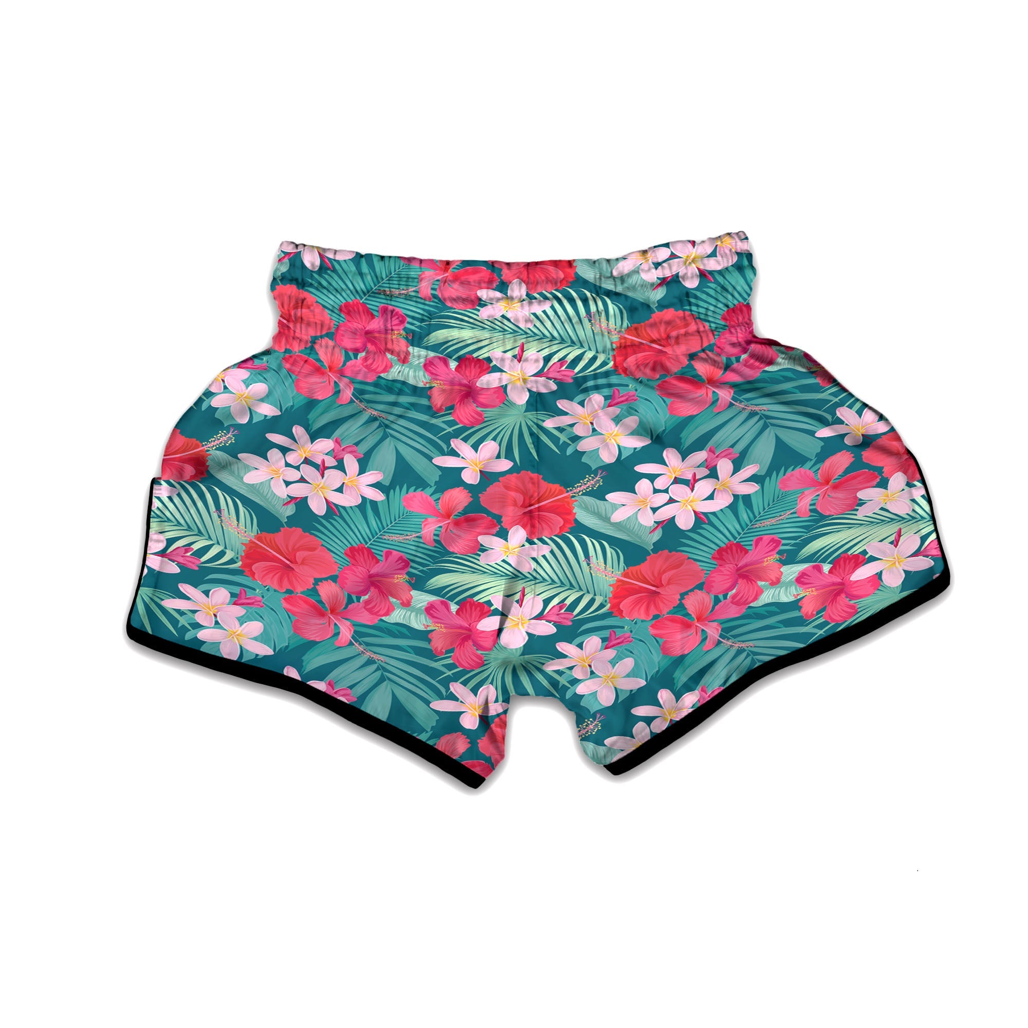 Aloha Hawaiian Flower Print Muay Thai Boxing Shorts-grizzshop