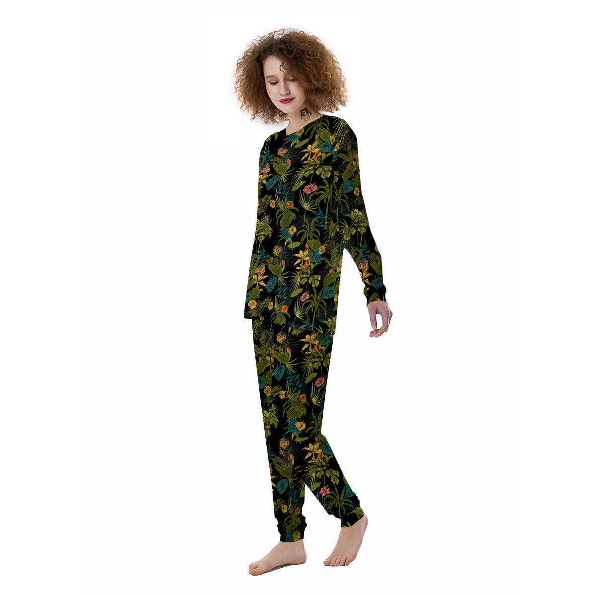 Aloha Hibiscus Tropical Print Pattern Women's Pajamas-grizzshop