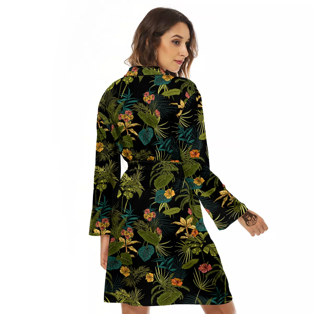 Aloha Hibiscus Tropical Print Pattern Women's Robe-grizzshop