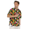 Aloha Pineapple Tropical Print Pattern Tropical Men's Short Sleeve Shirts-grizzshop