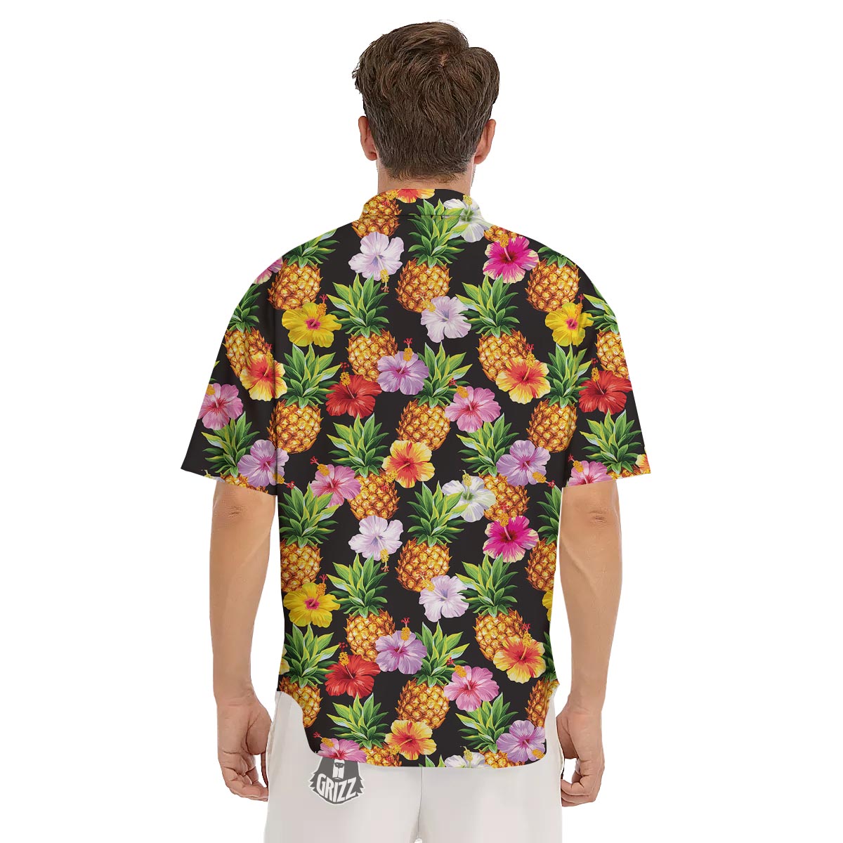 Aloha Pineapple Tropical Print Pattern Tropical Men's Short Sleeve Shirts-grizzshop